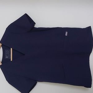Figs Womens Navy Casma Three Pocket Scrub Top Xs